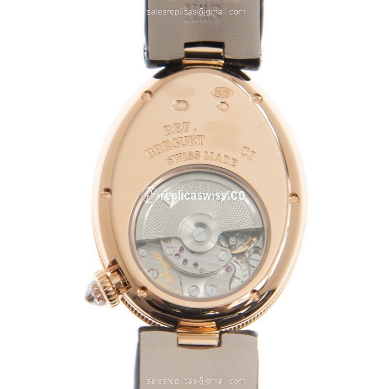 Breguet 8928BR/5W/944/DD0D3L Replica - Automatic - 18kt Rose Gold - Diamond Dial - White - Leather Strap - View 3