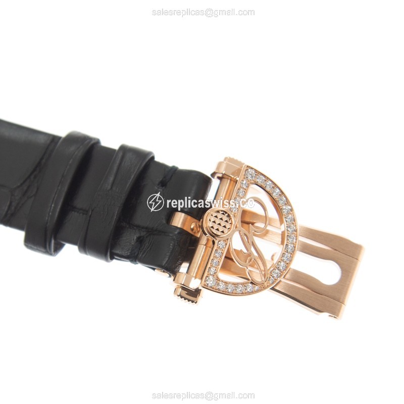 Breguet 8928BR/5W/944/DD0D3L Replica - Automatic - 18kt Rose Gold - Diamond Dial - White - Leather Strap - View 4