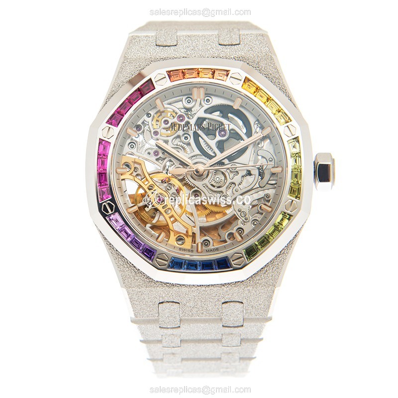 Audemars Piguet Royal Oak Replica - Automatic - 18kt White Gold - Sapphire Crystal - Silver Dial - View 2