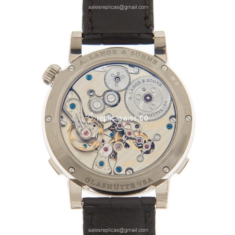 A. Lange & Sohne Replica OWL Series - Manual - 18kt Gold - Gray Dial - Brown Leather - Buckle Clasp - View 3