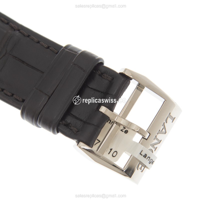 A. Lange & Sohne Replica OWL Series - Manual - 18kt Gold - Gray Dial - Brown Leather - Buckle Clasp - View 4