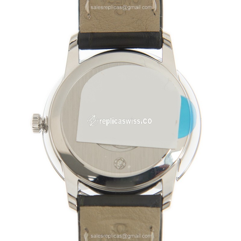 Omega De Ville Replica - Quartz - Stainless Steel Case - Silver Dial - Leather Strap - View 3