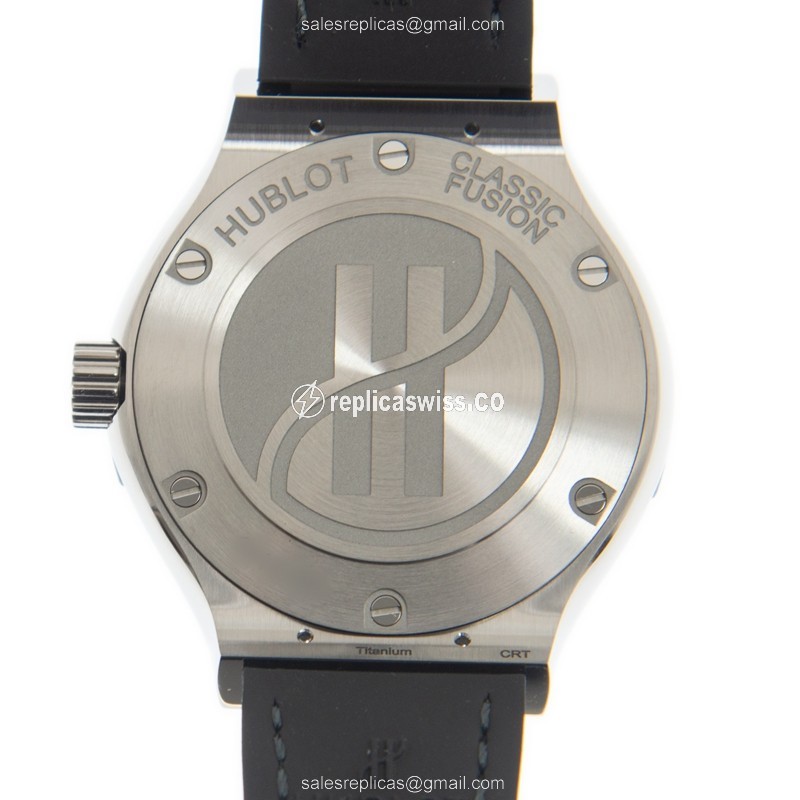 Hublot Classic Fusion Quartz - Titanium Case - Black Dial - Alligator Black Strap - View 3