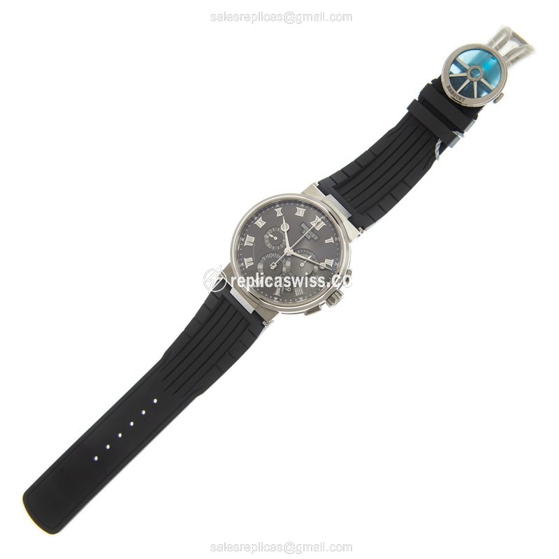 Breguet 5527TI/G2/5WV MARINE - Automatic Titanium - Gray Dial - Black Rubber Strap - View 2