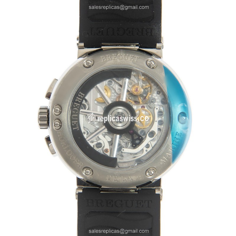 Breguet 5527TI/G2/5WV MARINE - Automatic Titanium - Gray Dial - Black Rubber Strap - View 3