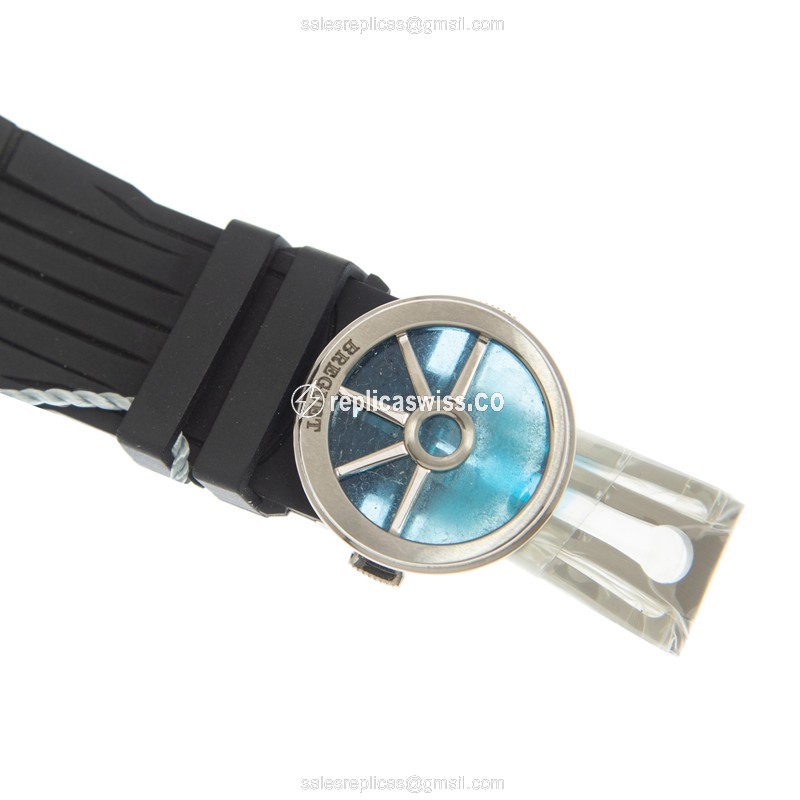Breguet 5527TI/G2/5WV MARINE - Automatic Titanium - Gray Dial - Black Rubber Strap - View 4