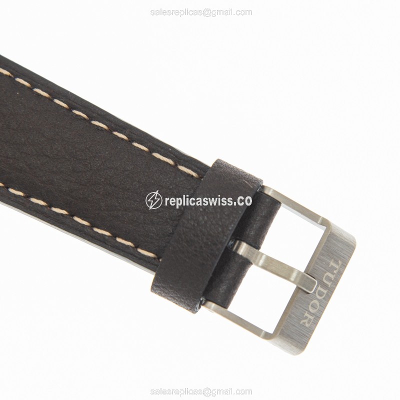 Automatic Tudor Black Bay 1958 Replica - Silver - Gray Dial - Leather Brown Buckle - View 4