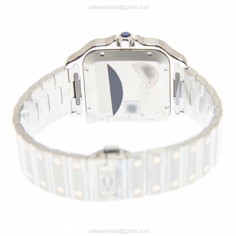 Cartier Santos Replica - Automatic - 18kt Gold & Steel - Silver Dial - Steel Strap - View 4