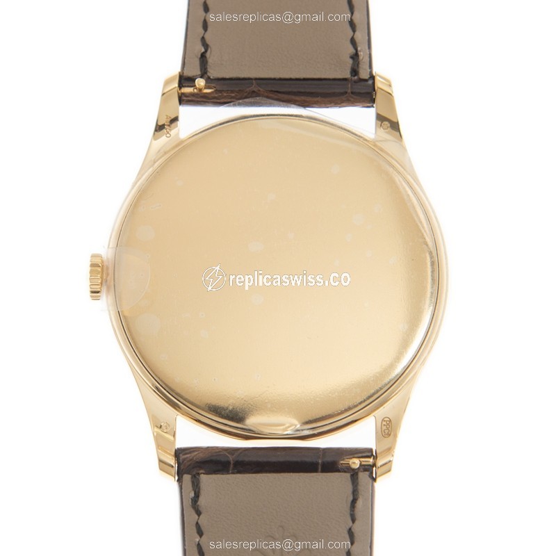 Patek Philippe 5196J-001 Replica - Manual Wind - 18kt Gold - White Dial - Brown Alligator Buckle - View 3