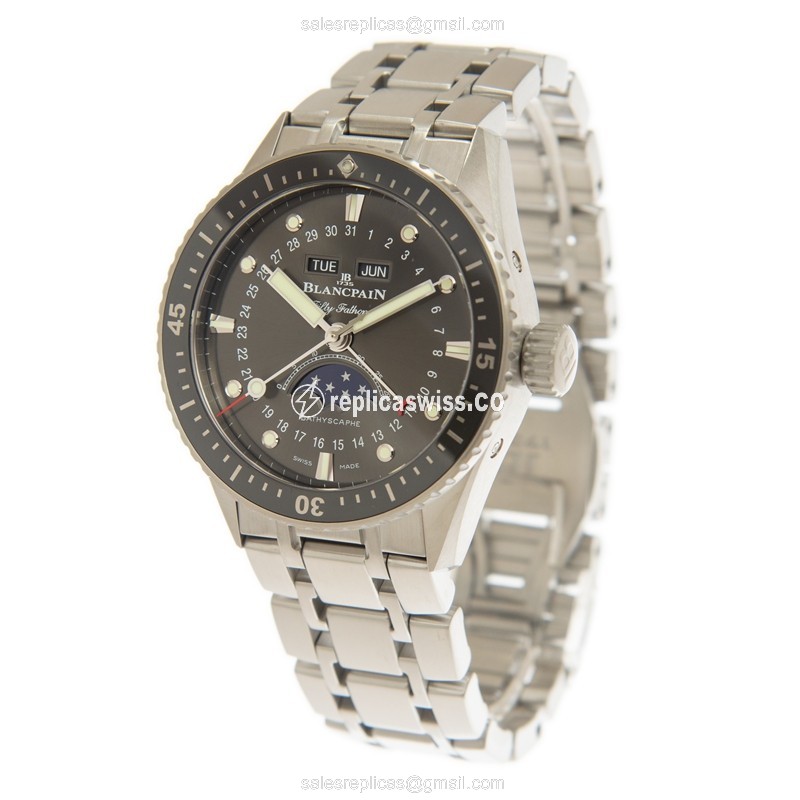 Blancpain 5054-1110-70B FIFTY Fathoms - Automatic - Steel Case - Gray Dial - Silver Strap - View 3