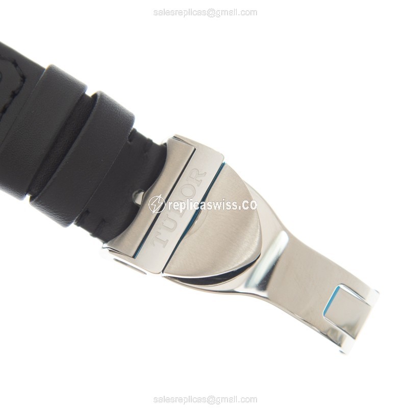 FastRider Chrono Replica - Tudor - Automatic - Steel Case - Green Dial - Black Leather Strap - View 4