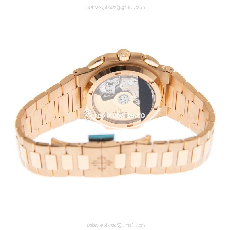 Patek Philippe 5990/1R-001 Replica - Auto 18kt Rose Gold - Blue Dial - View 4