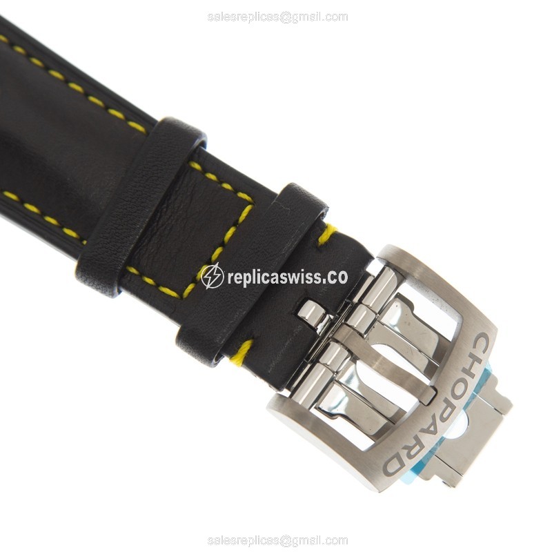 Chopard 168568-3001 Monaco - Automatic Titanium - Silver Dial - Brown Leather - Buckle Clasp - View 4