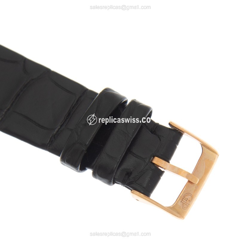 Girard Perregaux 1966 Replica - Automatic - 18kt Gold Case - White Dial - Black Leather Strap - View 4