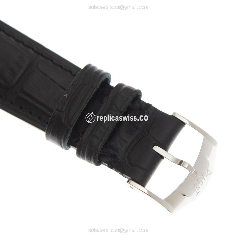 Piaget ALTIPLANO Replica - Manual - 18kt White Gold - Black Dial - Alligator Black Buckle - View 4