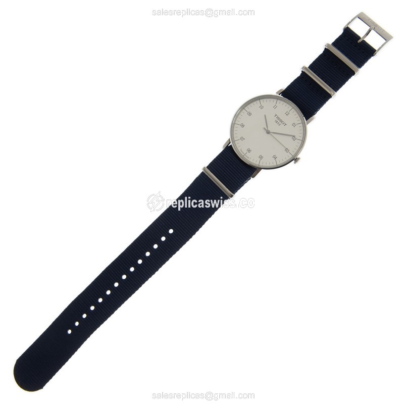Everytime T109.610.17.037.00 Replica - Quartz - Blue Dial - Steel Case - Blue Canvas Strap - View 2