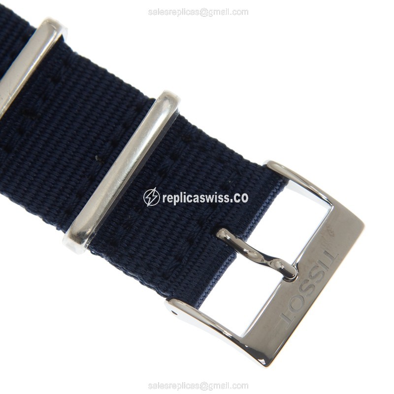 Everytime T109.610.17.037.00 Replica - Quartz - Blue Dial - Steel Case - Blue Canvas Strap - View 4