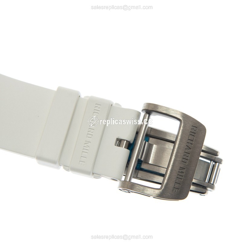 Richard Mille RM11-03 Replica - Automatic Ceramic - Transparent - White Rubber Strap - Clasp - View 4
