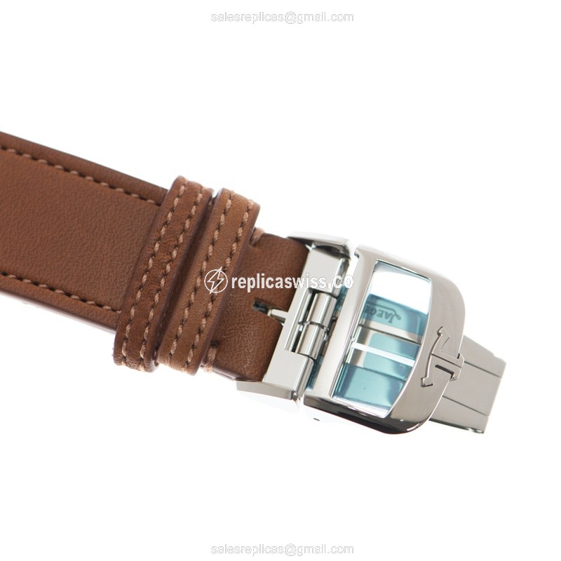 Jaeger-Lecoultre Q4138420 Replica - Ultra Thin - Automatic - Silver Dial - Brown Leather Strap - View 4