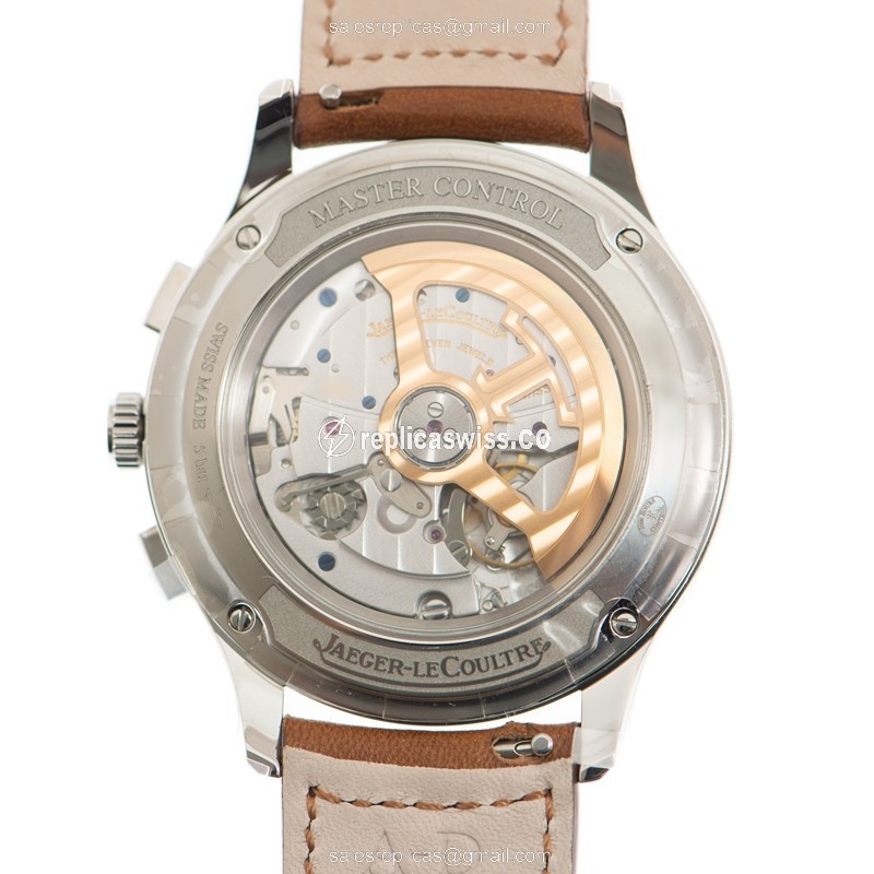 Jaeger-Lecoultre Q4138420 Replica - Ultra Thin - Automatic - Silver Dial - Brown Leather Strap - View 3