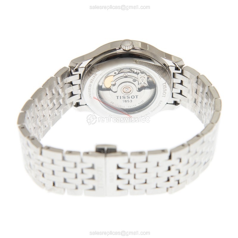 Tissot T-TRADITION Replica - Automatic - Black Dial - Silver Steel Case & Band - View 4