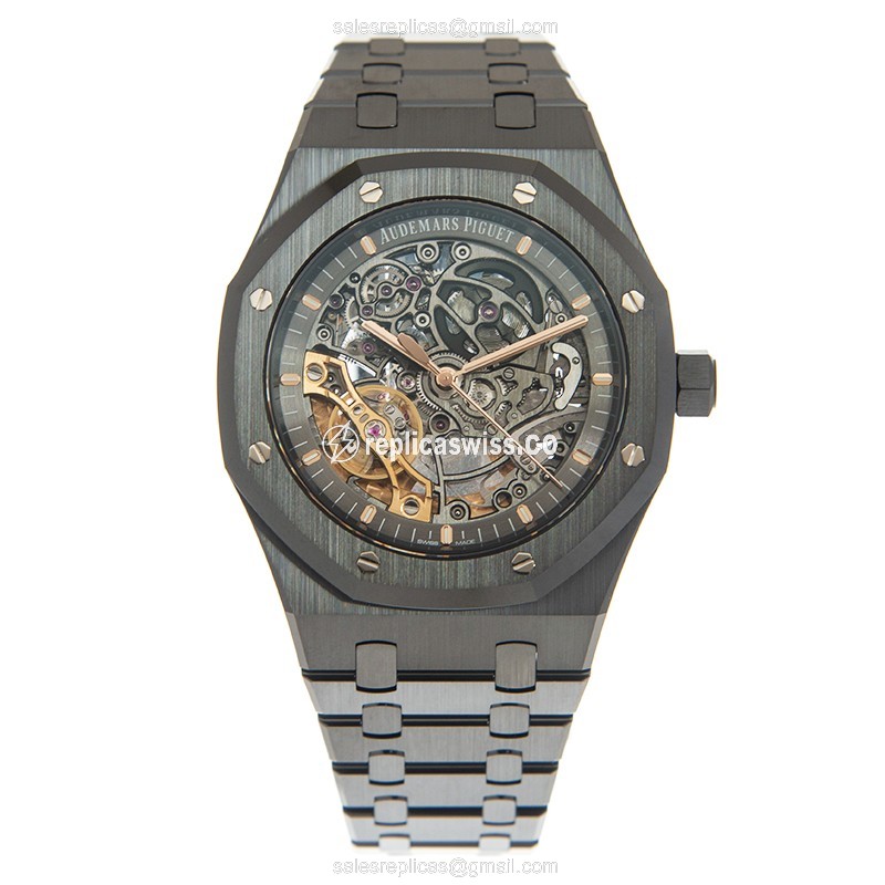 Audemars Piguet Royal Oak Replica - Automatic Ceramic - Dark Grey - Black Ceramic Strap - View 2