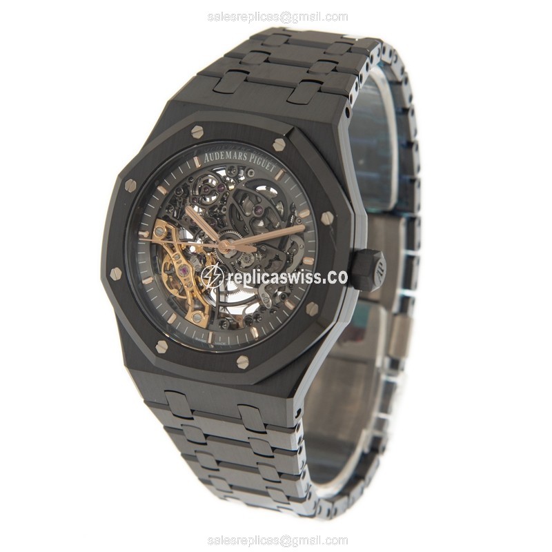 Audemars Piguet Royal Oak Replica - Automatic Ceramic - Dark Grey - Black Ceramic Strap - View 3