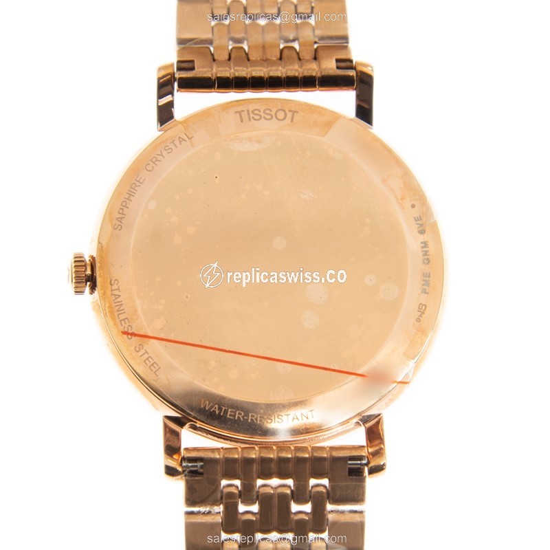 Tissot T109.410.33.031.00 Replica - Quartz - Gold PVD Case - Silver Dial - Gold Strap - View 3