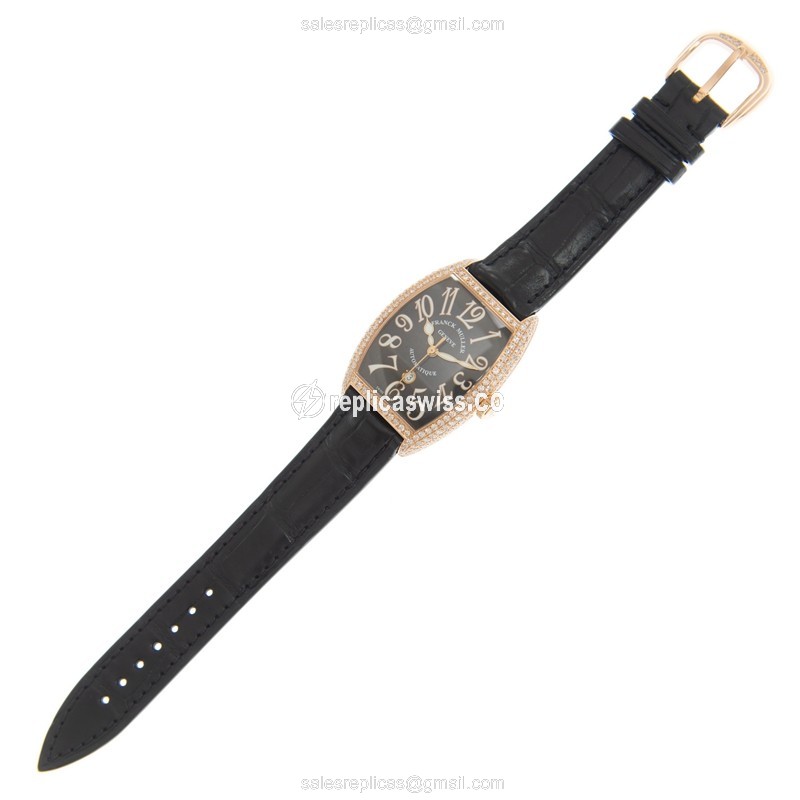 Franck Muller Cintree Replica - Auto - Rose Gold - Black - View 2