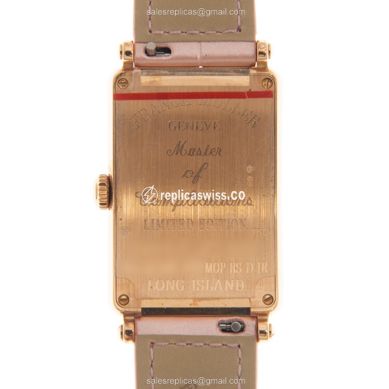 Franck Muller 952 QZ REL 8CD MOP RS D 1R (5N)-PINK LONG ISLAND Quartz 18kt Rose Gold & Diamonds - View 3