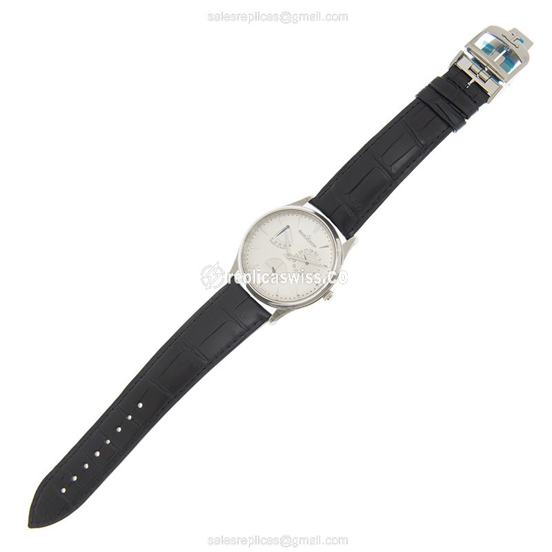 Jaeger-Lecoultre Q1378420 Replica - Ultra Thin - Automatic - Steel Case - Silver Dial - Black Alligator Strap - View 2