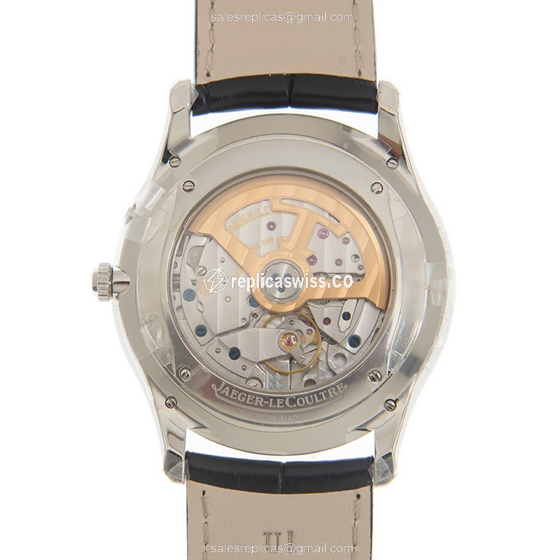 Jaeger-Lecoultre Q1378420 Replica - Ultra Thin - Automatic - Steel Case - Silver Dial - Black Alligator Strap - View 3
