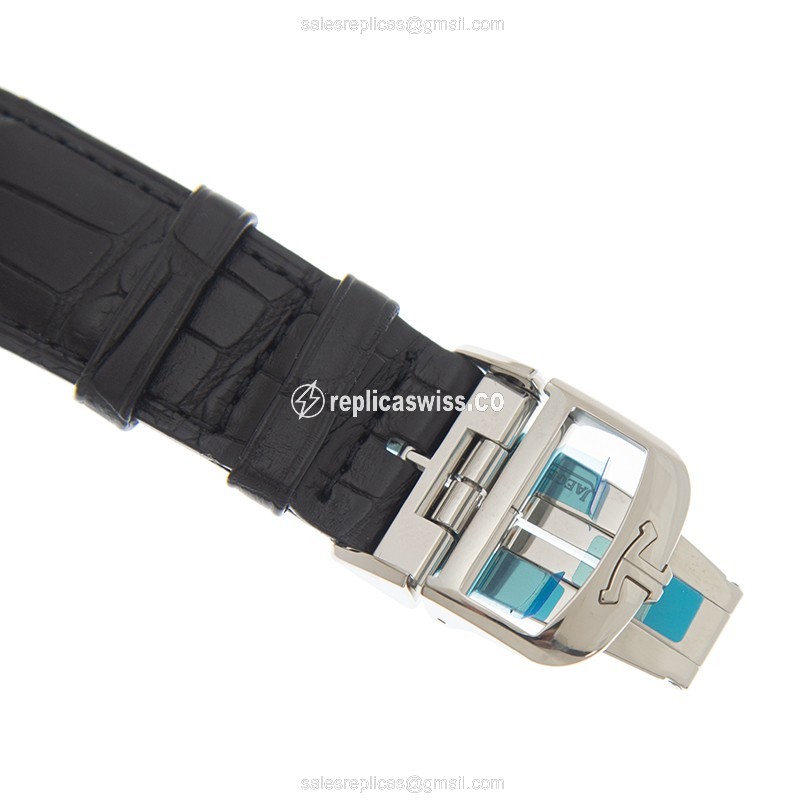 Jaeger-Lecoultre Q1378420 Replica - Ultra Thin - Automatic - Steel Case - Silver Dial - Black Alligator Strap - View 4