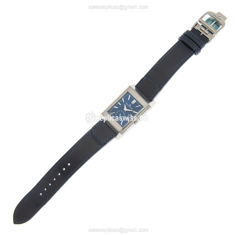 Jaeger-Lecoultre Q3988482 REVERSO - Manual - Blue Dial - Steel Case - Blue Leather Strap - View 2