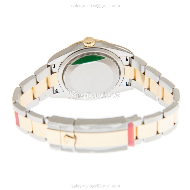 Rolex Explorer Replica - 18kt Gold & Steel - Automatic - Black Dial, Gold Strap - View 4