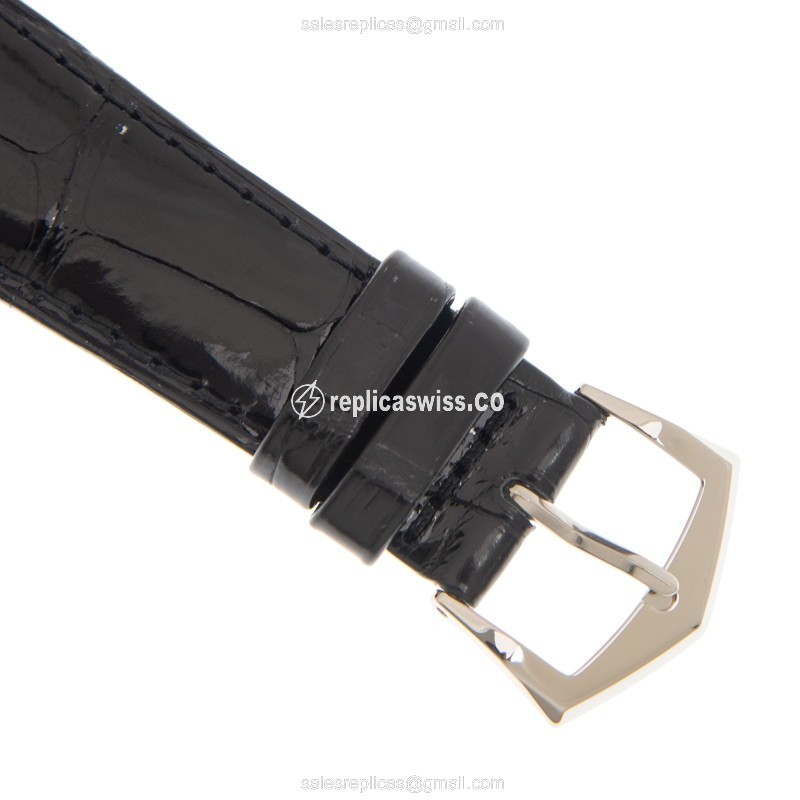 Patek Philippe 6119G-001 Replica - Manual - 18kt Gold - Gray Dial - Black Alligator Strap - View 4