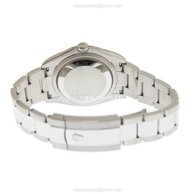 Rolex Datejust Replica - Automatic - White Gold & Steel - Green Dial - Silver Clasp - View 4