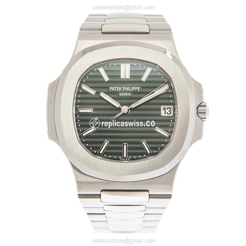 Patek Philippe 5711/1A-014 Replica - Automatic - Green Dial - Steel Case & Strap - Silver Clasp - View 2