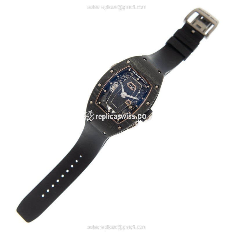Richard Mille RM037TI-CA Replica - Automatic - Ceramic Case - Transparent - Black Rubber Strap - View 2