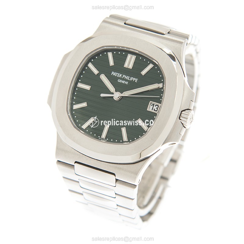 Patek Philippe 5711/1A-014 Replica - Automatic - Green Dial - Steel Case & Strap - Silver Clasp - View 3