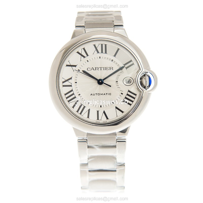Cartier Ballon Bleu Replica - Automatic - Steel Case - Silver Dial - Steel Strap - View 2