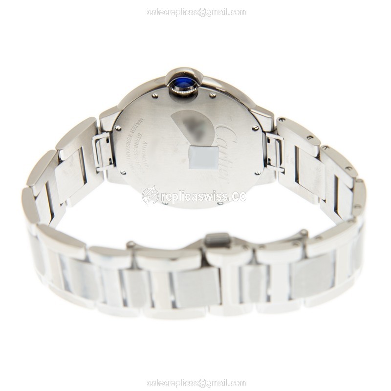 Cartier Ballon Bleu Replica - Automatic - Steel Case - Silver Dial - Steel Strap - View 4
