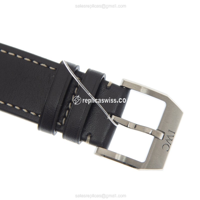 IWC PILOTS Replica - Automatic - Stainless Steel - Blue Dial - Leather Blue Strap - View 4