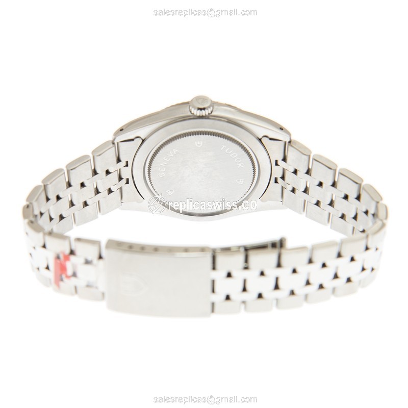 Automatic Tudor Black Dial - Stainless Steel - Silver Strap - Clasp - View 4
