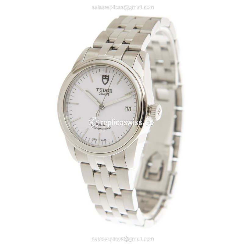 Tudor Glamour Date Replica Watch, Automatic, Steel, White - View 3