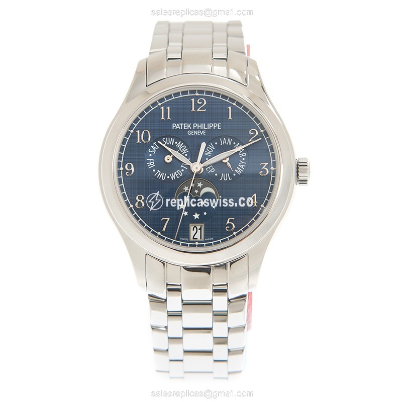 Patek Philippe 4947/1A-001 Replica - Automatic - Blue Dial - Silver Steel - View 2