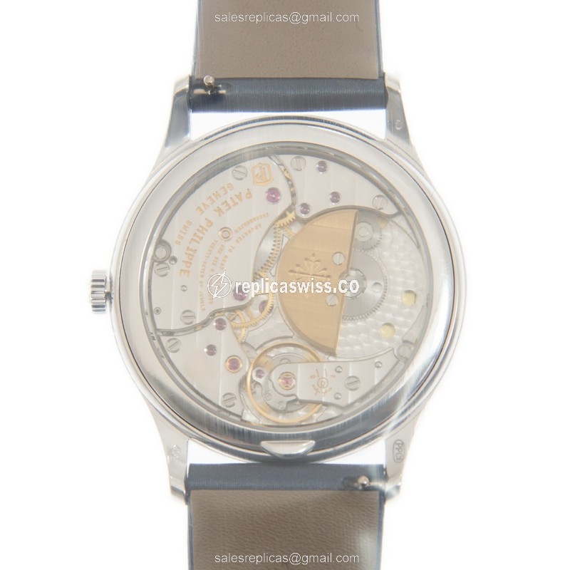 Patek Philippe 4997/200G-001 Replica - Automatic - 18kt White Gold - Blue Dial - Diamond - Leather Strap - View 3