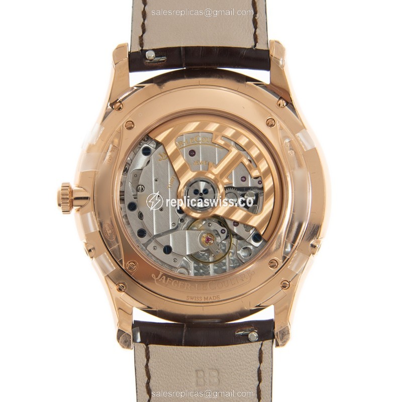 Jaeger-Lecoultre Q1362510 Replica - Ultra Thin Automatic - 18kt Rose Gold Case - Beige Dial - Leather Brown Strap - View 3