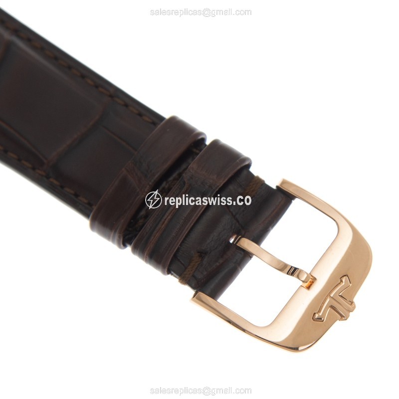 Jaeger-Lecoultre Q1362510 Replica - Ultra Thin Automatic - 18kt Rose Gold Case - Beige Dial - Leather Brown Strap - View 4