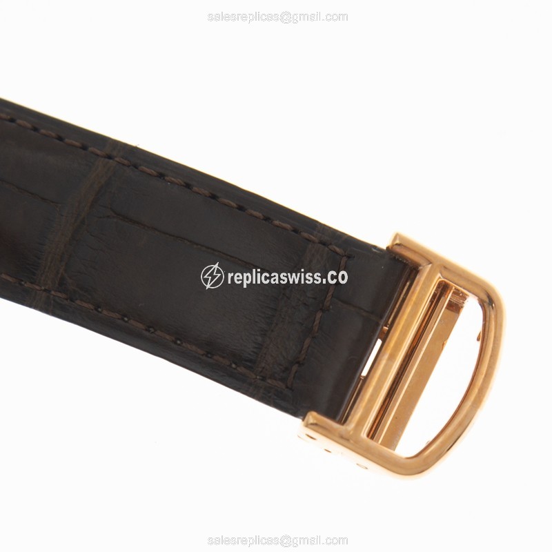 Cartier WR000651 RONDE LOUIS CARTIER - Manual - 18kt Rose Gold - Diamond Dial - Black Alligator - View 4